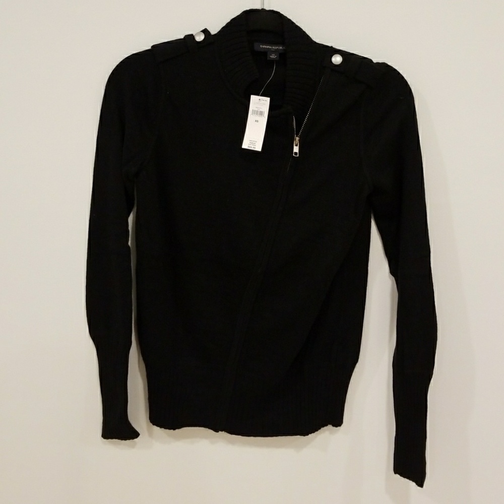 Brand New! Banana Republic Black Zip-up